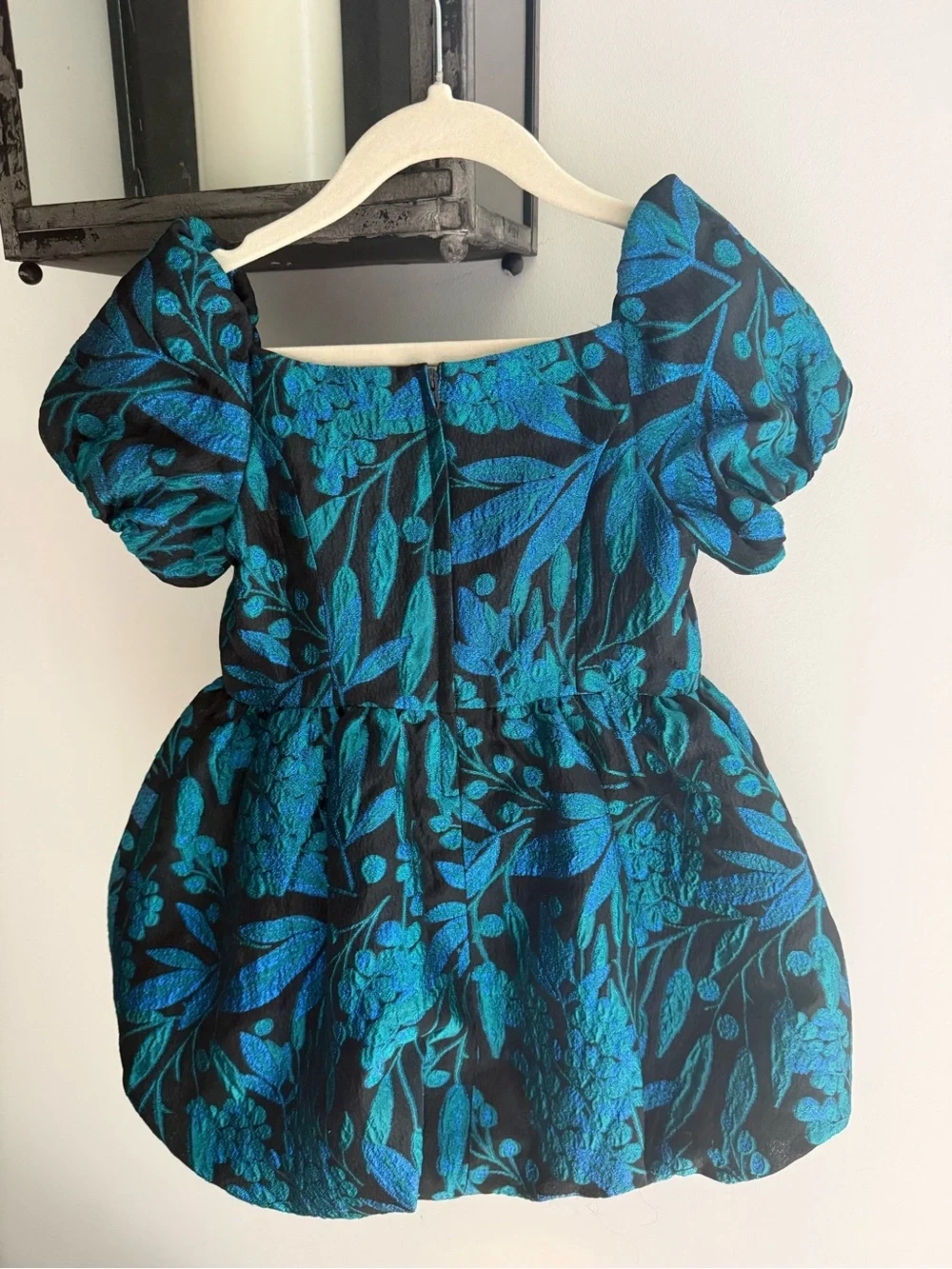 Lilly Pulitzer Black Dress with Teal Floral Jacquard